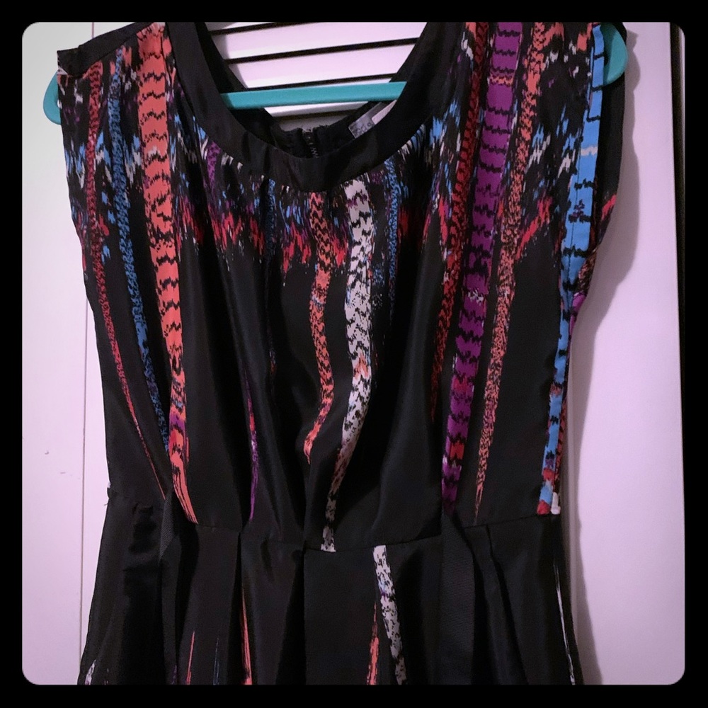 Colorsplash dress pockets exposed zipper tie waist